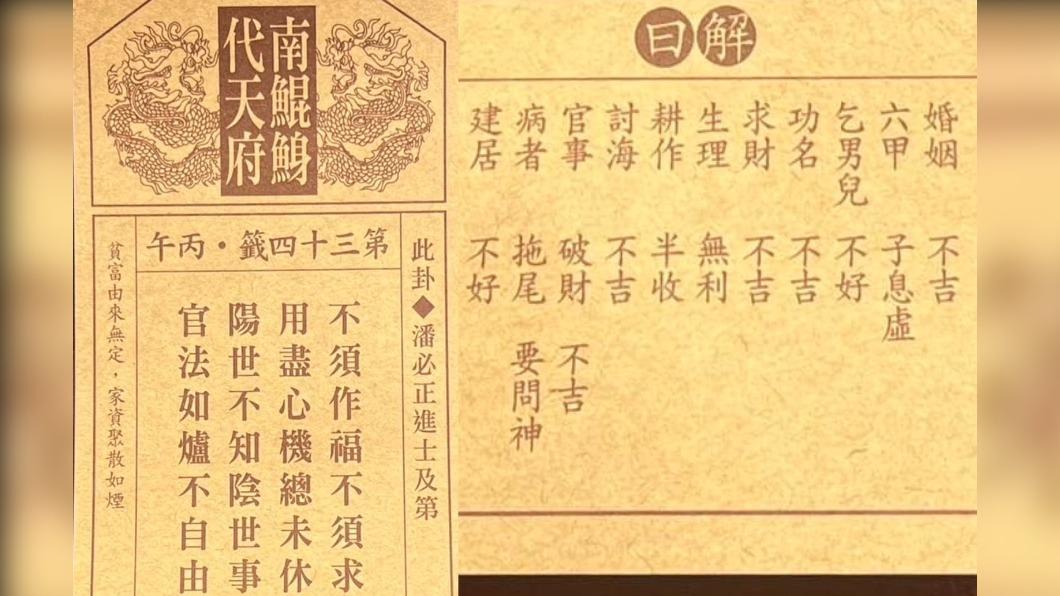 廟方解籤官表示，國運將漸入佳境，「百姓與政府團結、上下一心」。（圖／民眾提供）