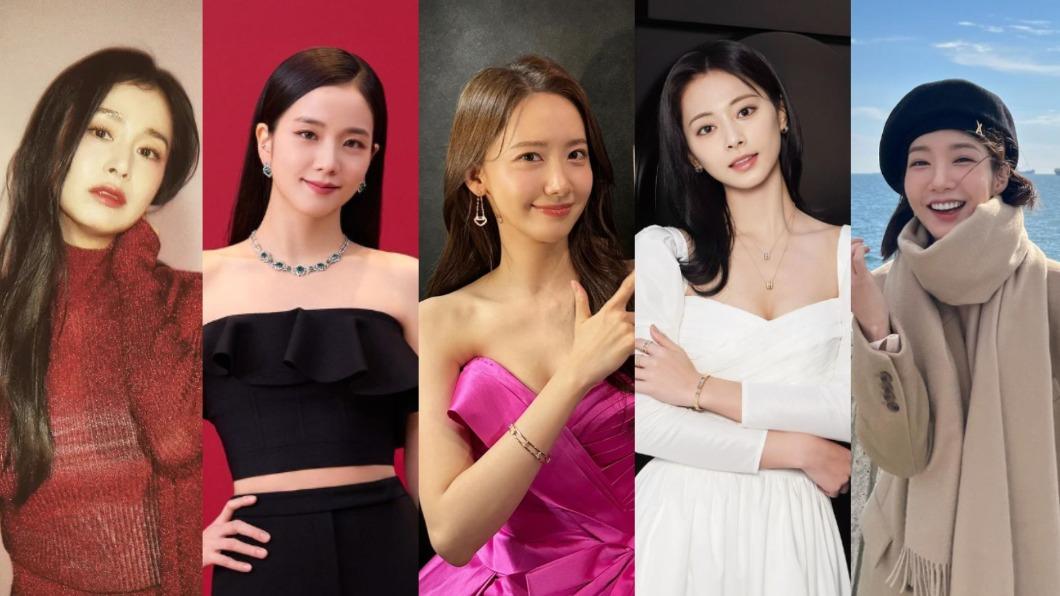 日本網友票選「韓國最美女藝人」。（圖／翻攝自金泰希、Jisoo、潤娥、周子瑜、朴敏英IG）