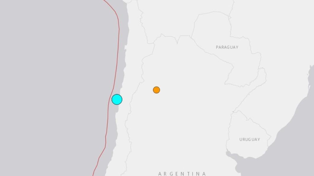 智利近海在當地時間13日晚間發生規模6.0地震。（圖／翻攝自USGS）
