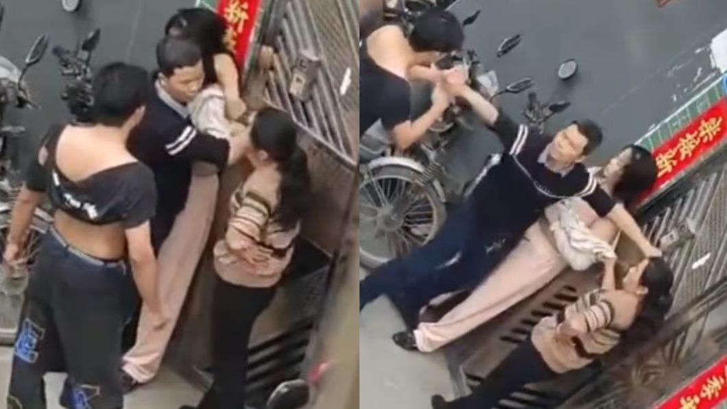 中國大陸一對母子聯合抓包丈夫（父親）的婚外情。（圖／翻攝自@時點視頻　微博）