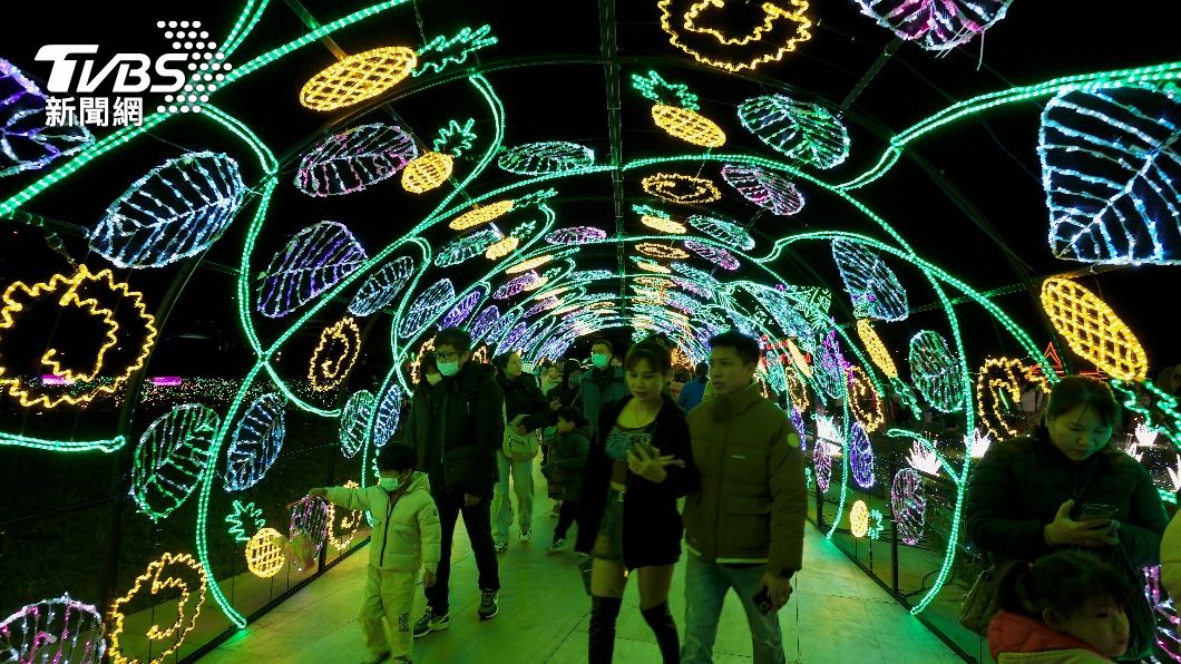 新北燈會熱帶光廊。（圖／胡瑞麒攝）