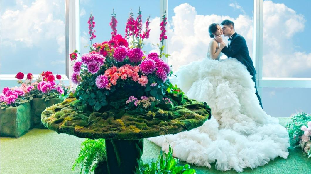 LinLi Boutique與台北101聯手打造浪漫又獨特的雲端高空婚紗拍攝體驗。（圖／LinLi Boutique提供）