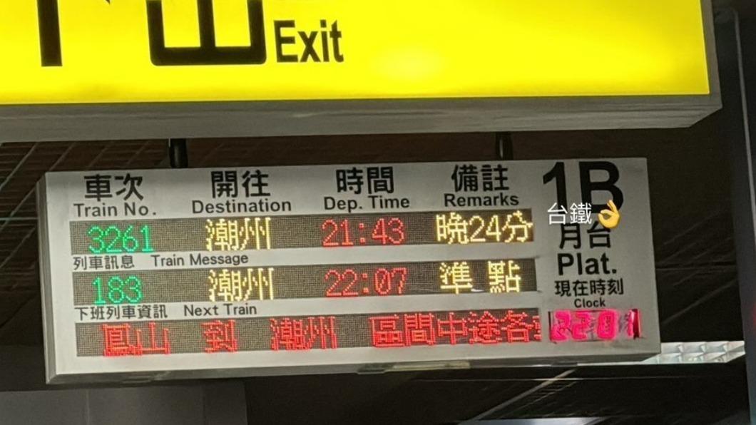 台鐵九曲堂站昨（25）日發生落軌事件造成列車延誤。（圖／翻攝自thread）