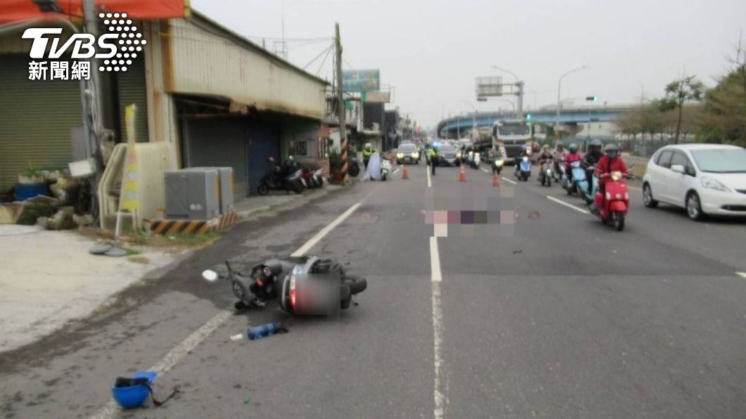 台南永康發生死亡車禍。（圖／TVBS）