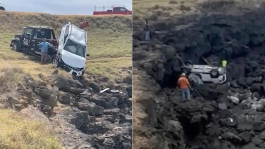 1名來自加拿大的男遊客駕車墜入夏威夷的懸崖。（圖／翻攝自XInstagram@waterman_mike）