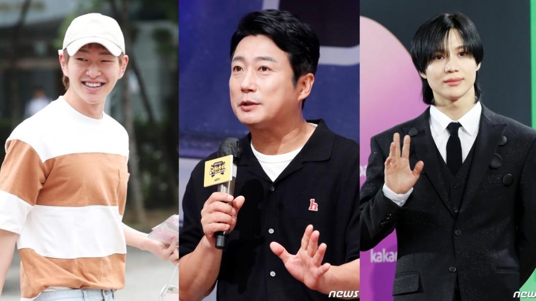 溫流、李壽根、泰民（左起）今天一同傳出離開SM娛樂。（圖／News1提供）