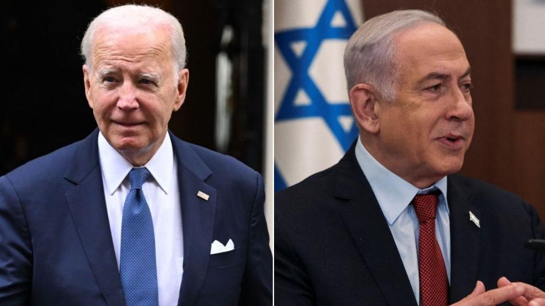 美國總統拜登（圖左）被意外錄到自己想跟以色列總理納坦雅胡（圖右）攤牌。（圖／達志影像shutterstock、達志影像路透社）