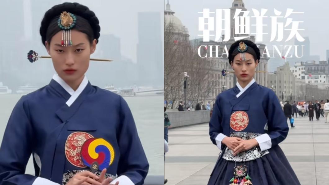 中國女模穿的服裝引發討論。（圖／翻攝自旖旎不風光抖音）