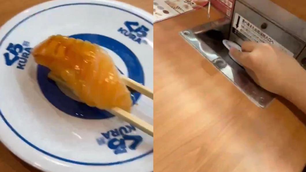 日本有一名男子吃藏壽司，意外發現「白吃一盤」的方法。（圖／翻攝自X）