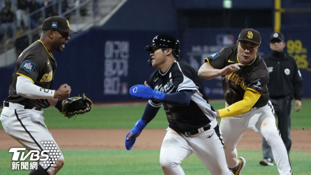 MLB海外友誼賽，教士1：0完逢韓國國家隊「12強預備軍」。（圖／達志影像美聯社）