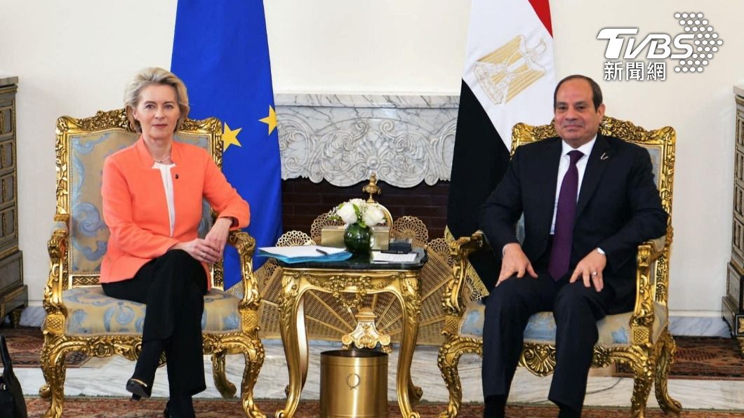 埃及總統（圖右）與歐盟委員會主席（圖左）進行會談（圖／路透社）