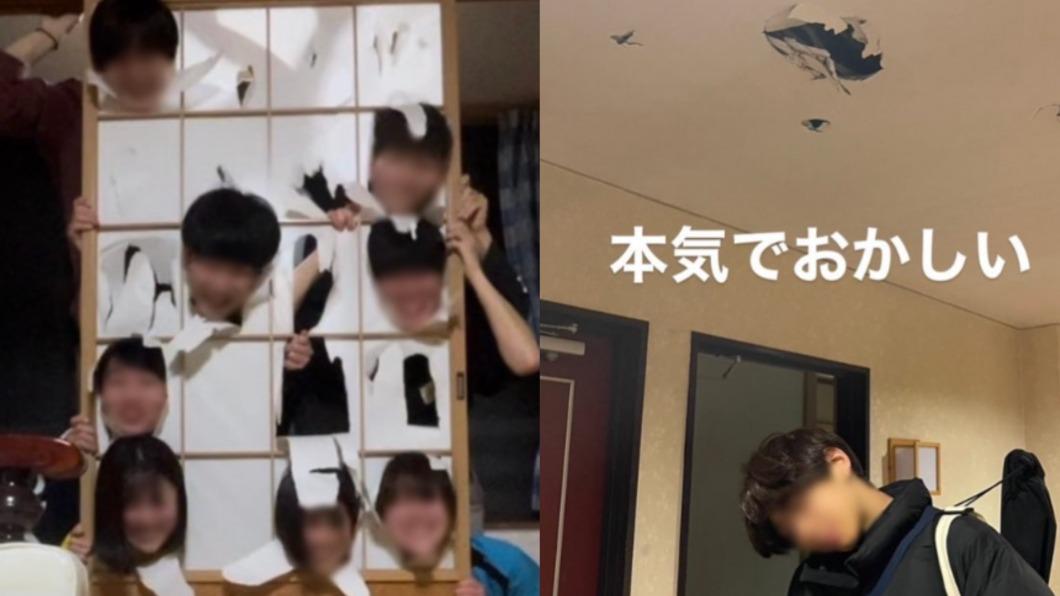 網友指控神戶大學的學生在飯店搞破壞。（圖／翻攝自X@imu_rounin）