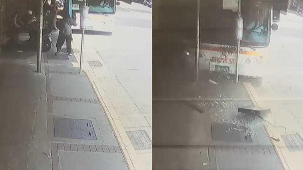 公車失控撞進火鍋店，監視器畫面曝光。（圖／民眾提供）