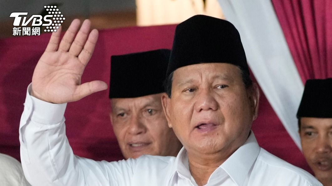 印尼國防部長普拉伯沃與他的副手吉伯朗以58.59%的得票率取得壓倒性勝利。（圖／達志影像美聯社）