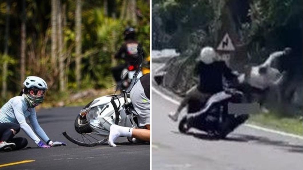 一名17歲陳姓少男無照騎機車，撞飛一名31歲謝姓女醫。（圖／翻攝自記者爆料網）