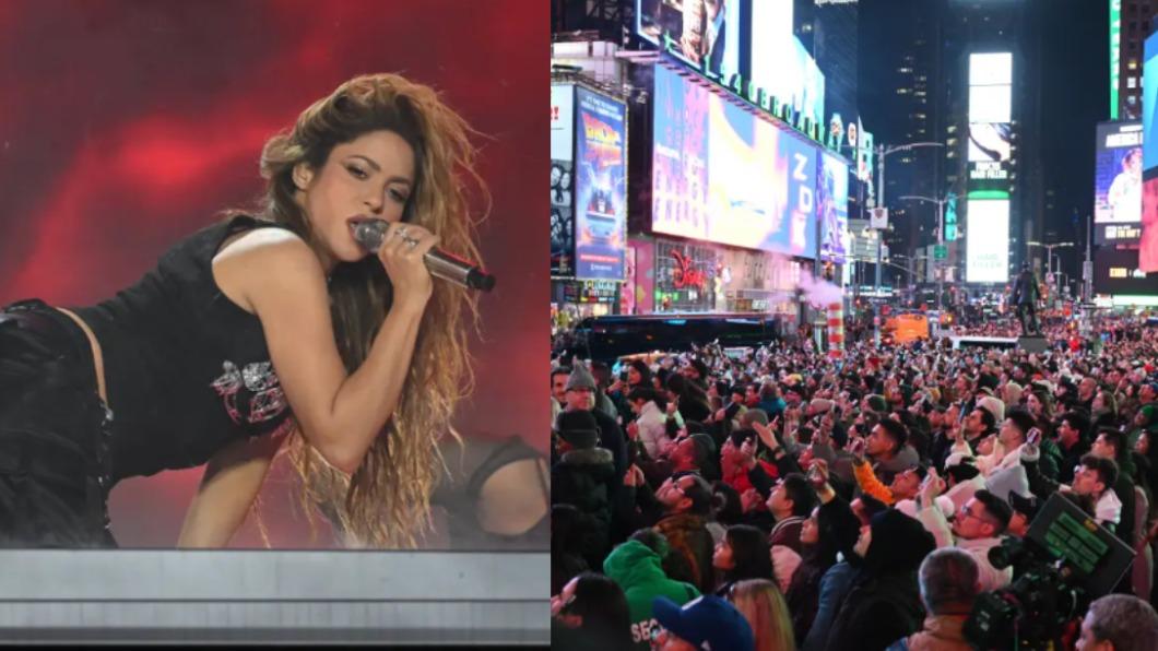 夏奇拉（Shakira）快閃紐約市（New York City）時報廣場（Times Square）。（圖／翻攝自《紐約郵報》）