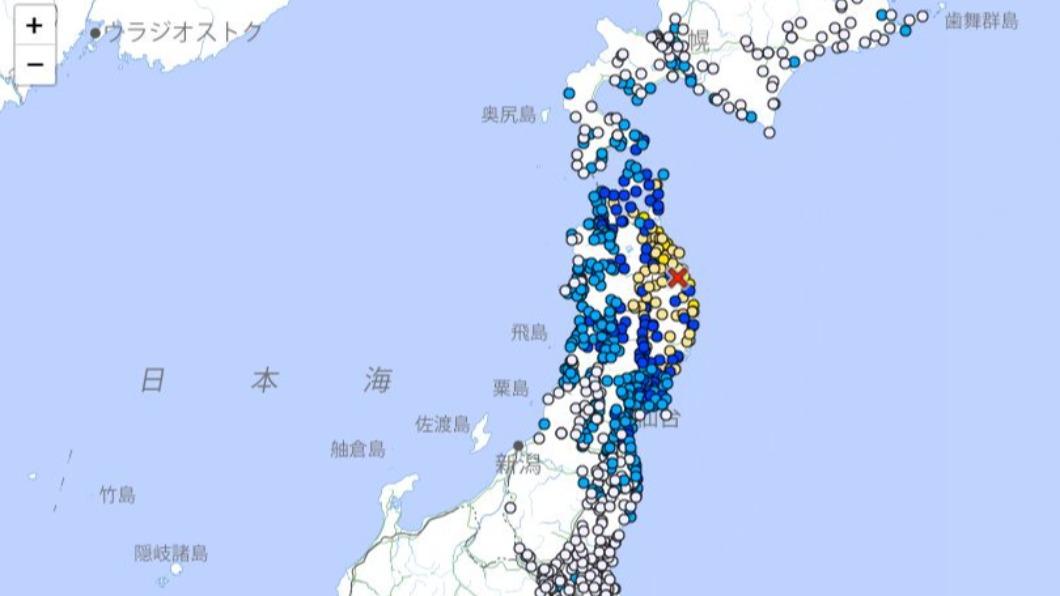 日本岩手縣今日凌晨發生規模6.1的地震，最大震度5弱。（圖／翻攝日本氣象廳官網） 