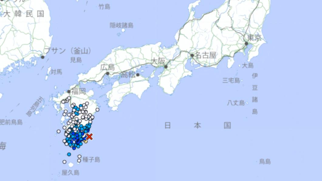 日本宮崎縣附近發生規模5.2地震。（圖／翻攝自日本氣象廳）