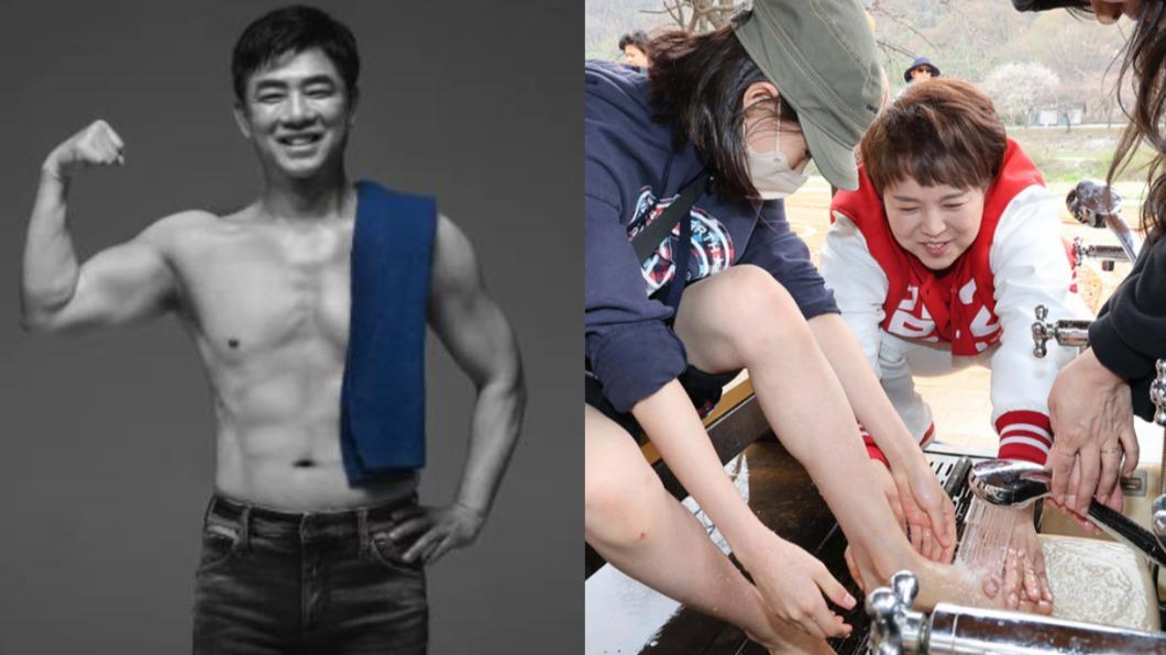 韓國會大選候選人「秀肌肉、幫洗腳」搶票。（圖／翻攝自《韓國先驅報》）