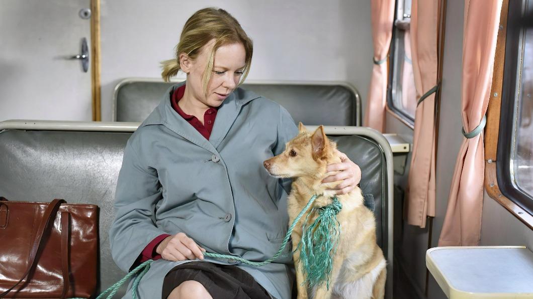芬蘭女星阿爾瑪波伊斯提（Alma Poysti）與狗狗「卓別林」。（圖／海鵬提供）