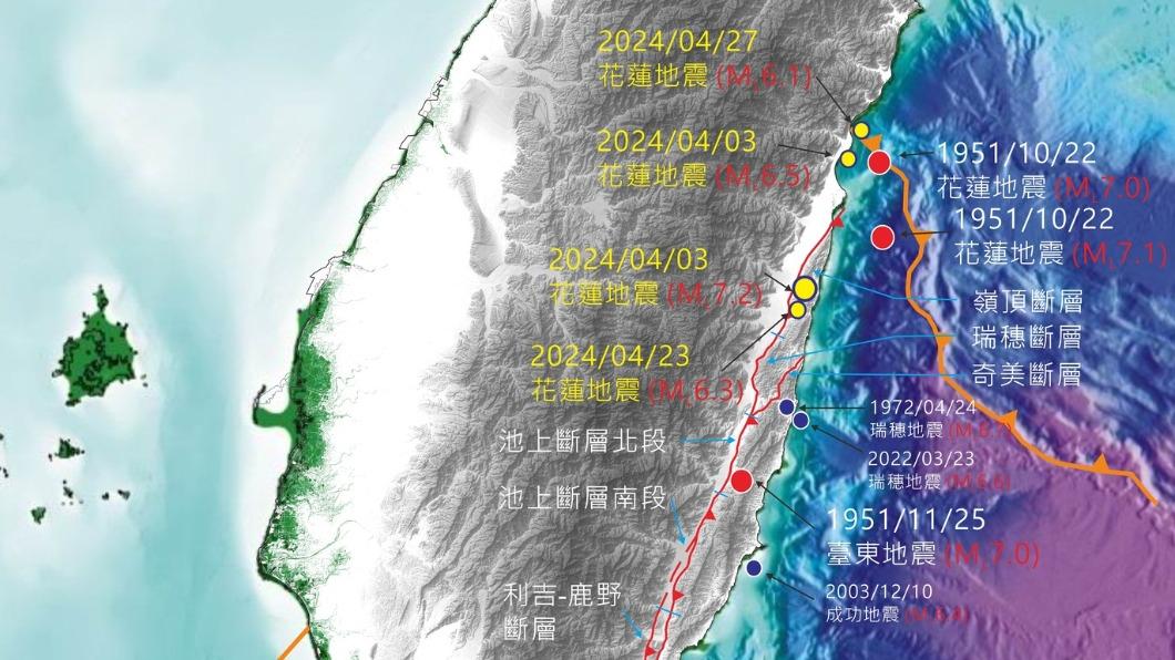 陳文山教授分析地震能量與斷層應力調整的關聯性。（圖／翻攝自@陳文山　臉書）