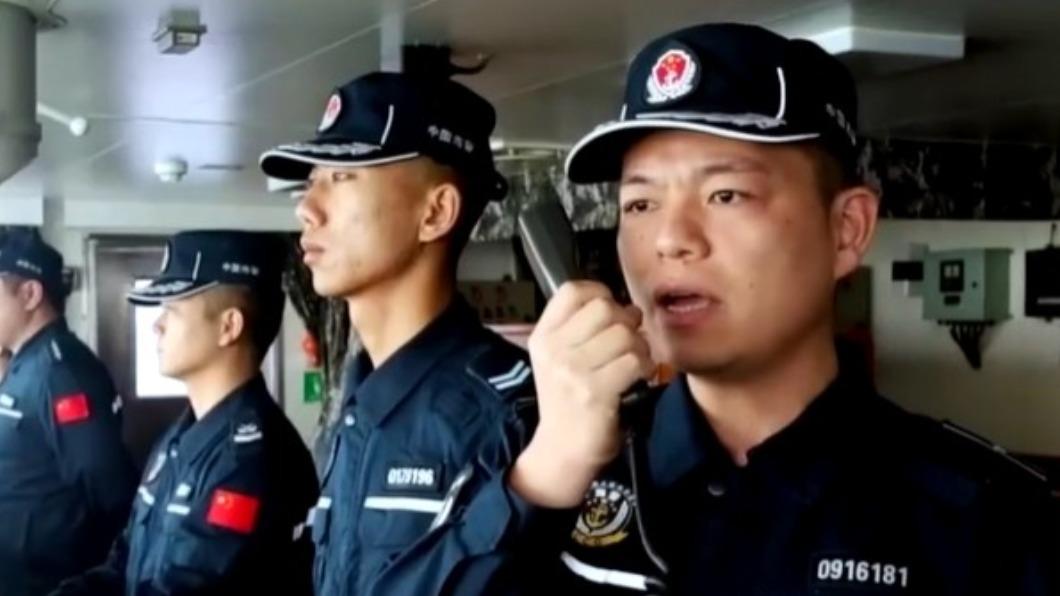 中共海警展開金門海域巡查　公布向���海巡艇喊話片