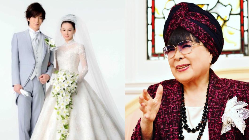 日本婚紗教母桂由美過世，知名女星北川景子也穿過她設計的作品。（圖／翻攝自桂由美臉書、X@wii_hoshino）