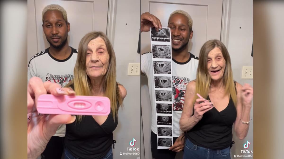 63歲女子麥格雷戈（Cheryl McGregor）與26歲男友麥凱恩（Quran McCain）將迎來第一個寶寶。（圖／翻攝自 Tiktok）