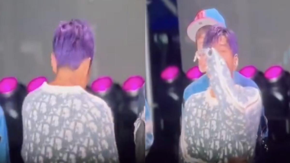 周董聽著歌迷真摯告白，眼淚完全止不住，更轉身整理情緒。（圖／翻攝自周杰倫的播放器微博）