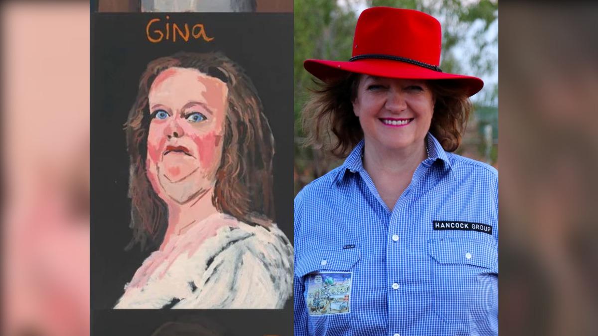 澳洲女首富吉娜・萊因哈特不滿肖像畫「太醜」，要求美術館下架卻被拒絕。（圖／達志影像路透社、澳洲國立美術館）