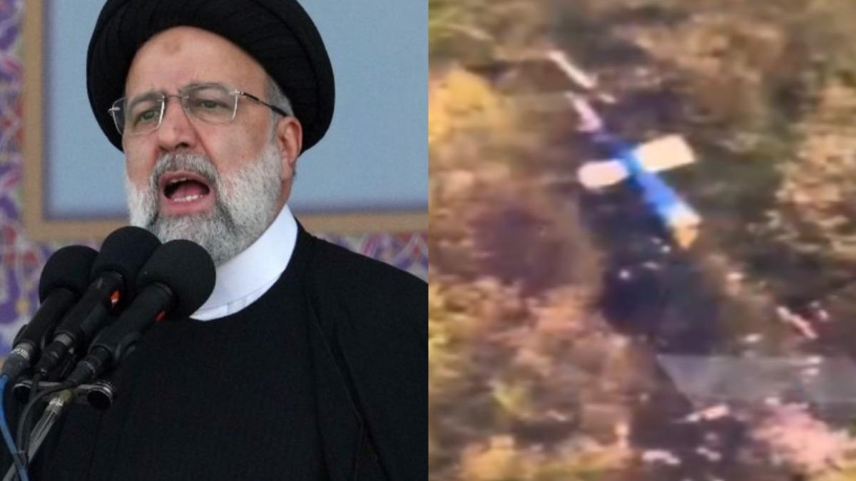 伊朗總統萊希墜機現場畫面曝光。（圖／達志影像美聯社、翻攝自 X）