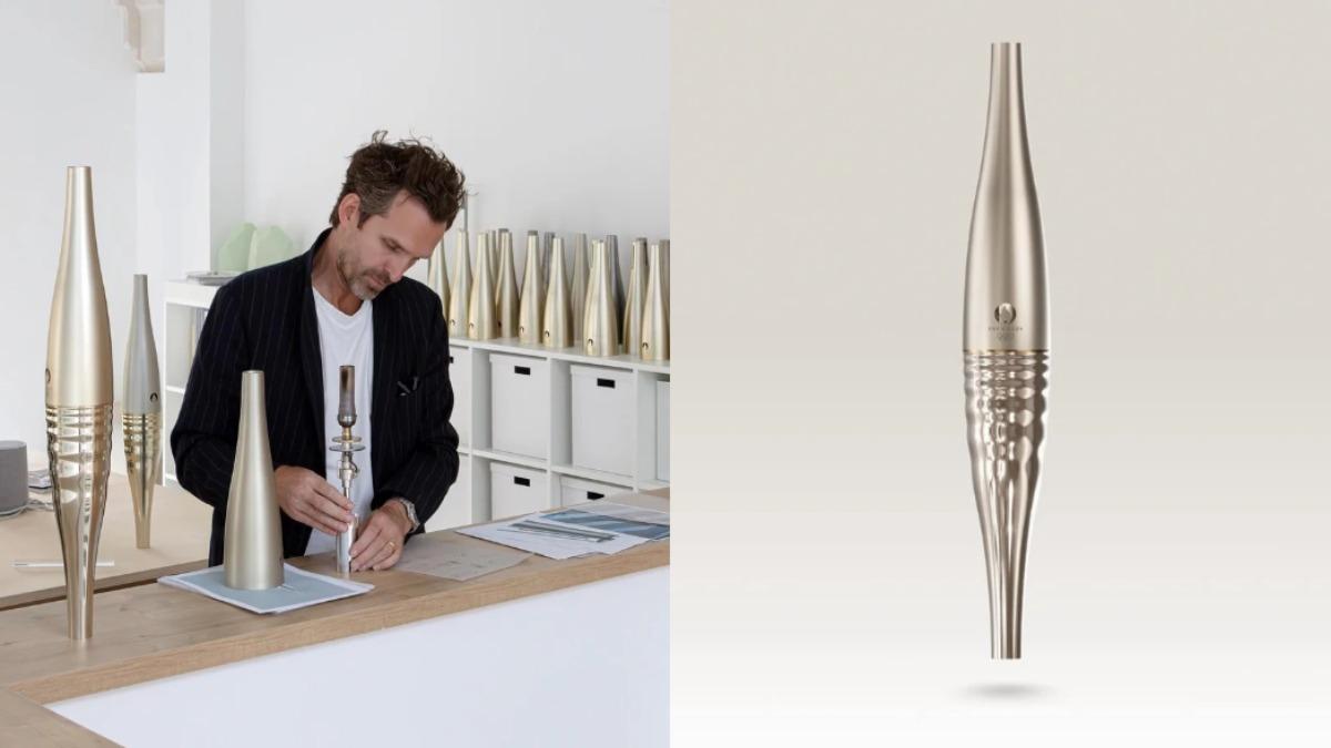 巴黎奧運火炬是法國設計師Mathieu Lehanneur設計，融入3大元素「平等、水、和平」。（圖／翻攝自paris2024）