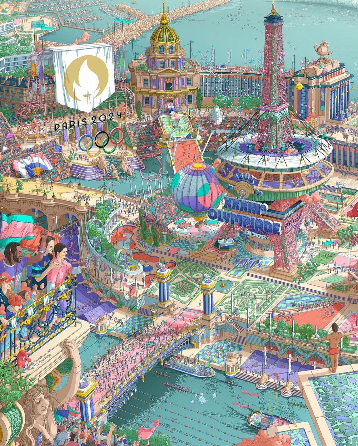 2024巴黎奧運海報。(圖/翻攝自IG @ugogattoni)