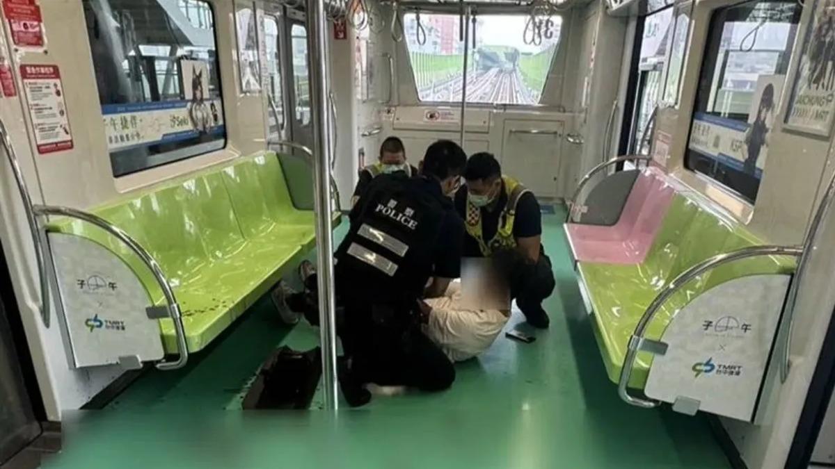 Taichung MRT ramps up security after stabbing incident (Courtesy of social media users via TVBS) Taichung MRT ramps up security after stabbing incident