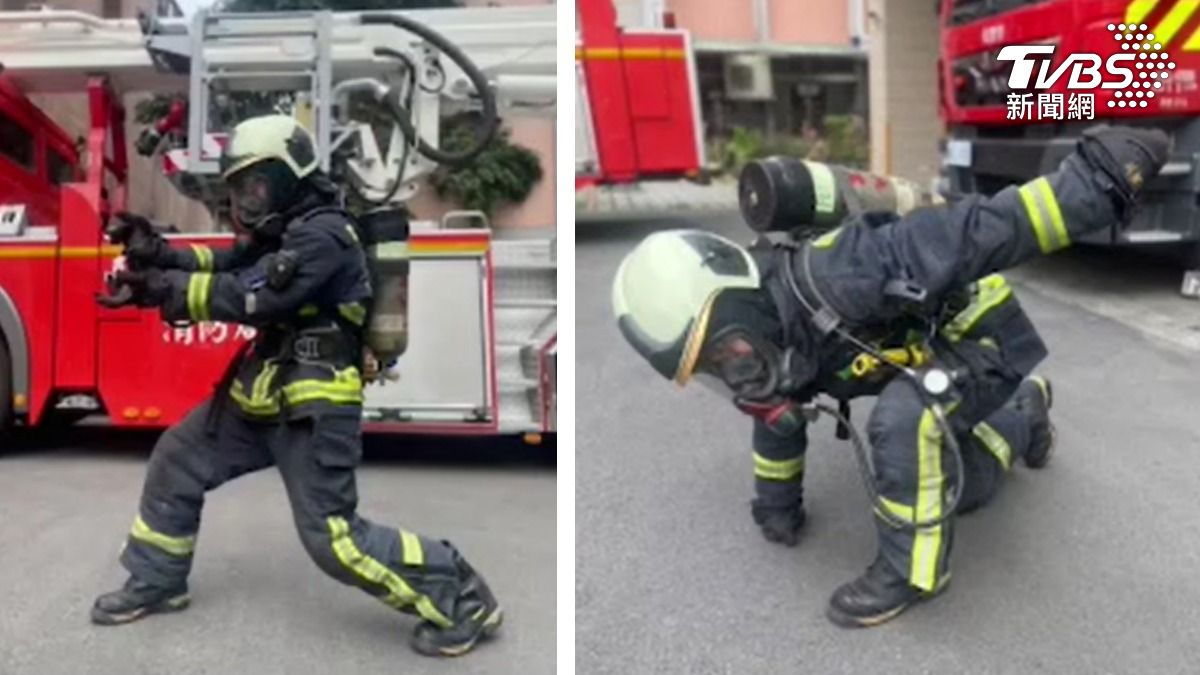 消防人員平時訓練相當艱辛。（圖／TVBS）