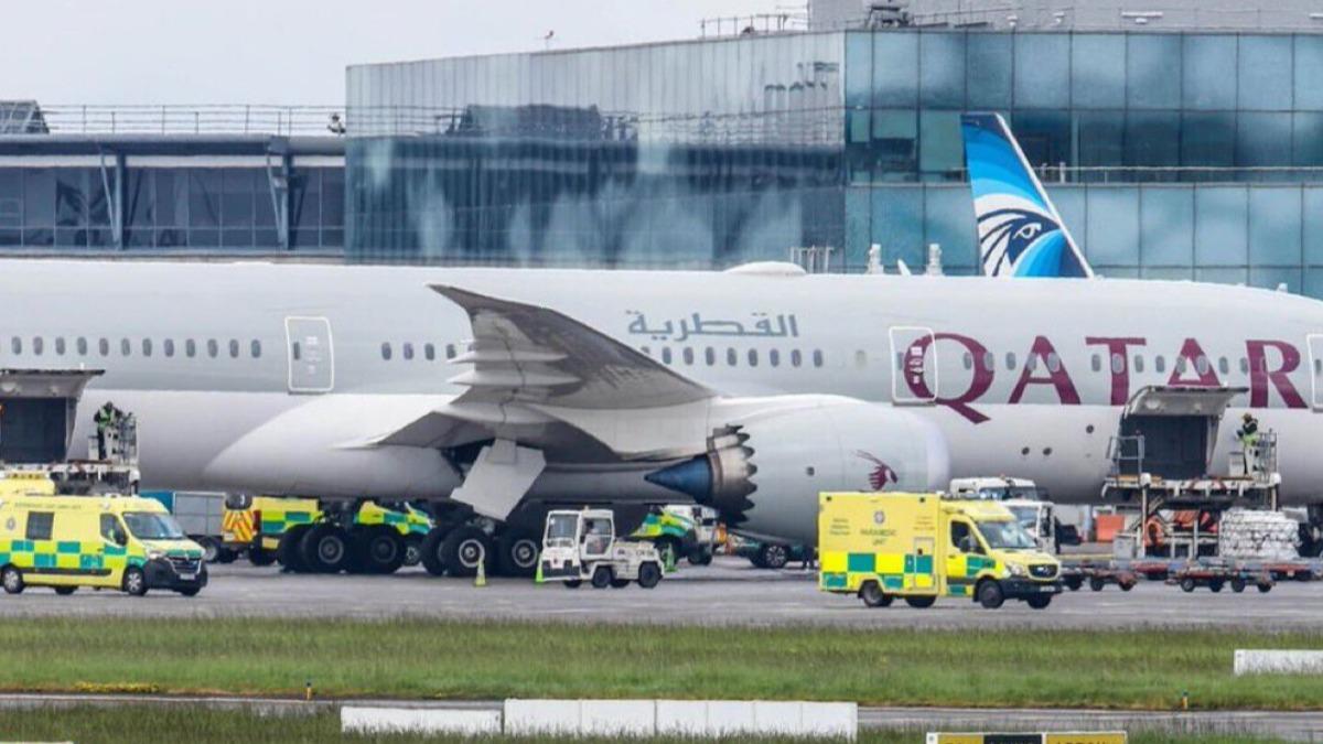 卡達航空（Qatar Airways）一架班機26日碰上亂流。（圖／翻攝自 X@mtaglf）