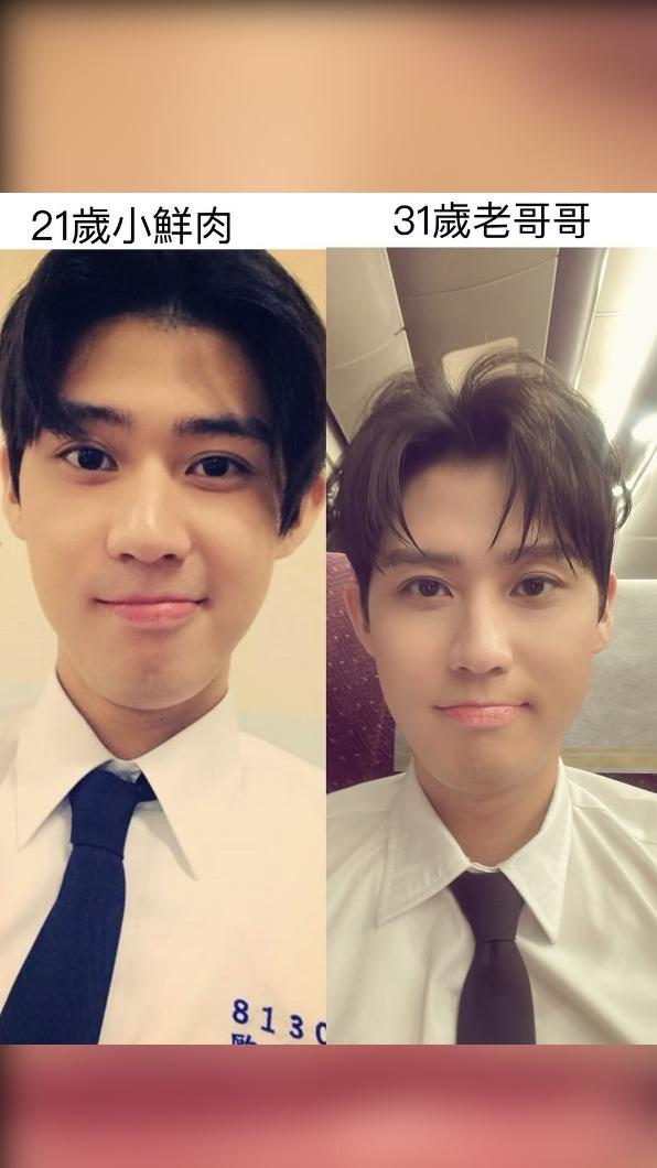 李玉璽貼出十年對比照。(圖/翻攝自李玉璽IG)