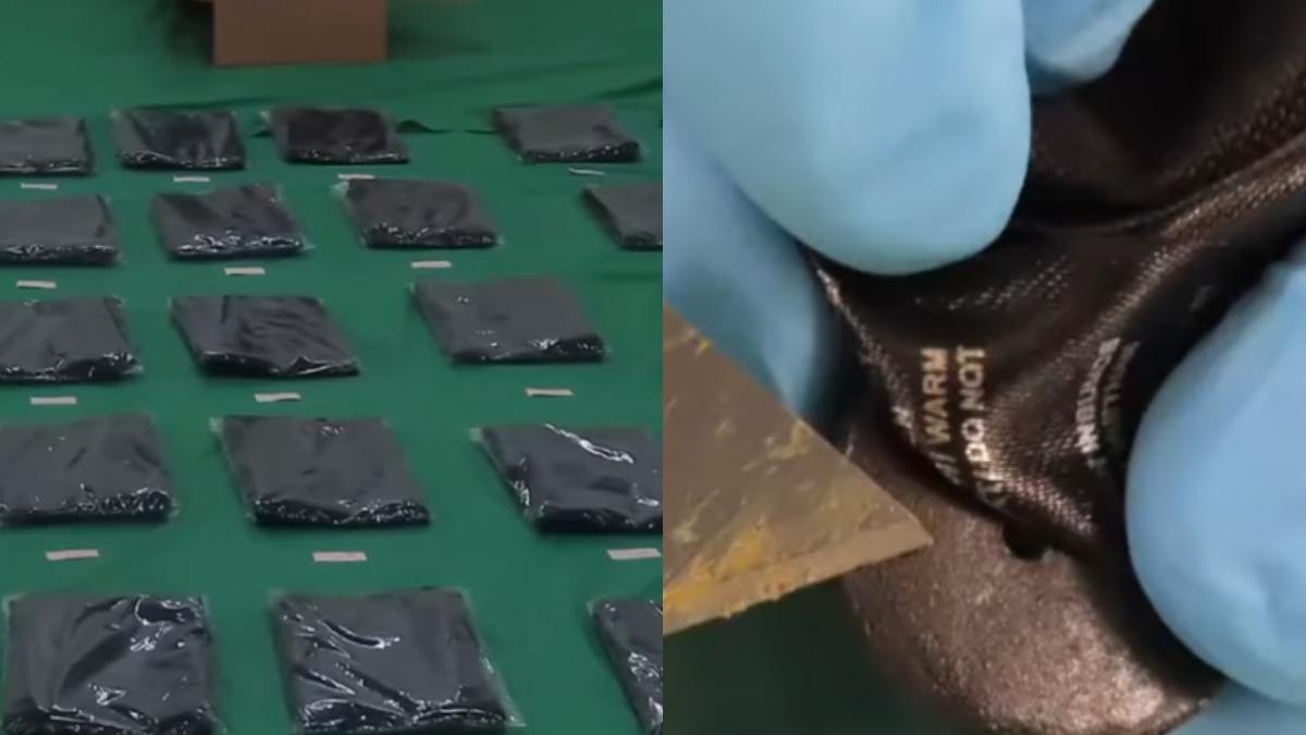 日本警方從國際包裹中查獲含毒品的鈕扣。（圖／翻攝自名古屋電視台YT頻道）