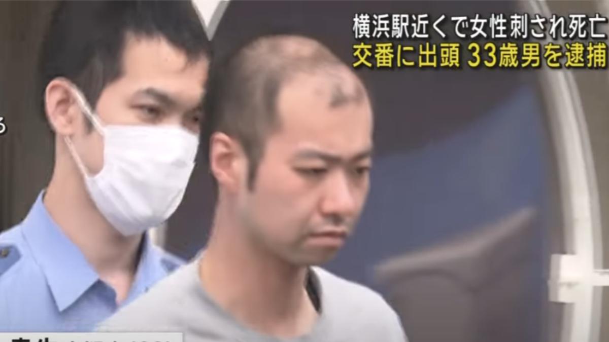 日本橫濱車站發生隨機砍人案，一名33歲無業男子到派出所自首。（圖／翻攝自ANNnewsCH YT頻道）