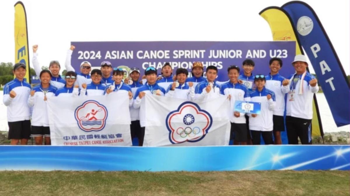 2024亞洲青年暨U23輕艇競速錦標賽台灣勇奪1金1銀3銅的史上最佳成績。（圖／中華民國輕艇協會提供）