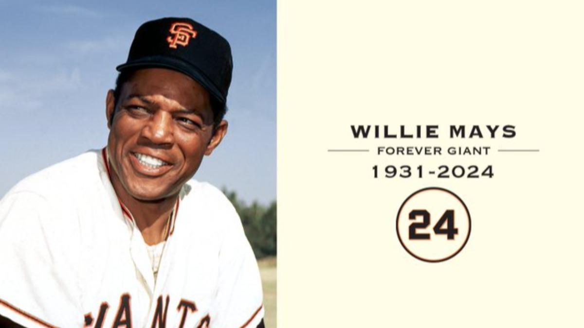 MLB傳奇球星梅斯（Willie Mays）93歲逝。（圖／翻攝自X）