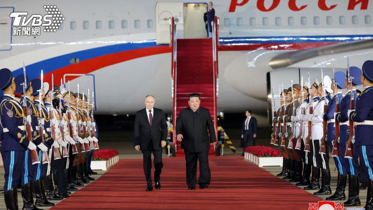 俄羅斯總統普欽19日凌晨抵達北韓。（圖／達志影像路透社）