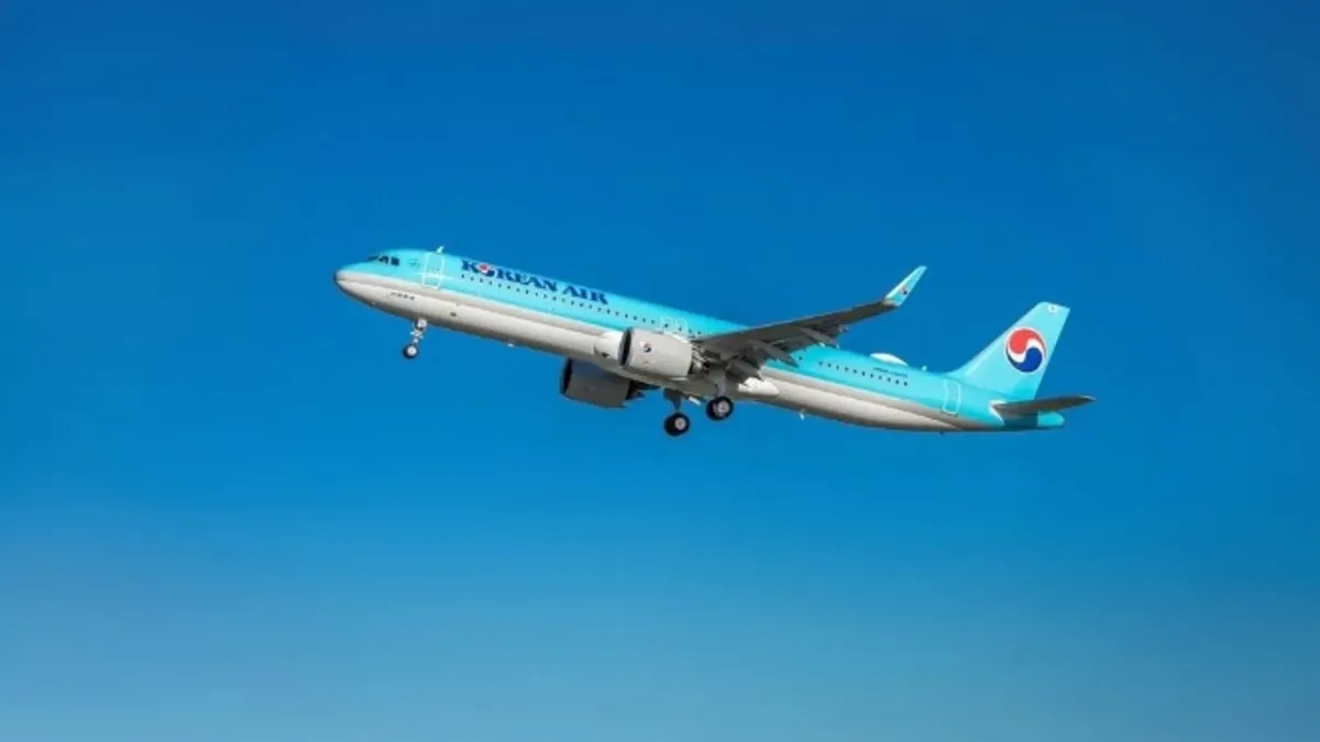 大韓航空22日一架從仁川飛往台中的班機起飛後增壓系統異常，緊急決定返航。（示意圖／非當事航班，翻攝自Korean Air臉書）