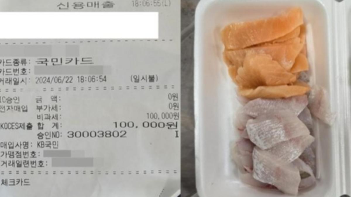 民眾至釜山魚市場用餐，質疑店家敲竹槓。（圖／翻攝自中央日報）