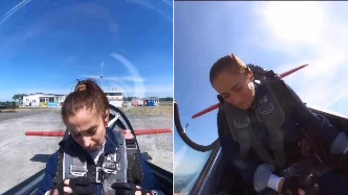 荷蘭女飛行員娜琳在社群曝光自己幾年前在高空中「座艙蓋打開」的恐怖經驗。（圖／翻攝自Instagram@narinemelkumjan）