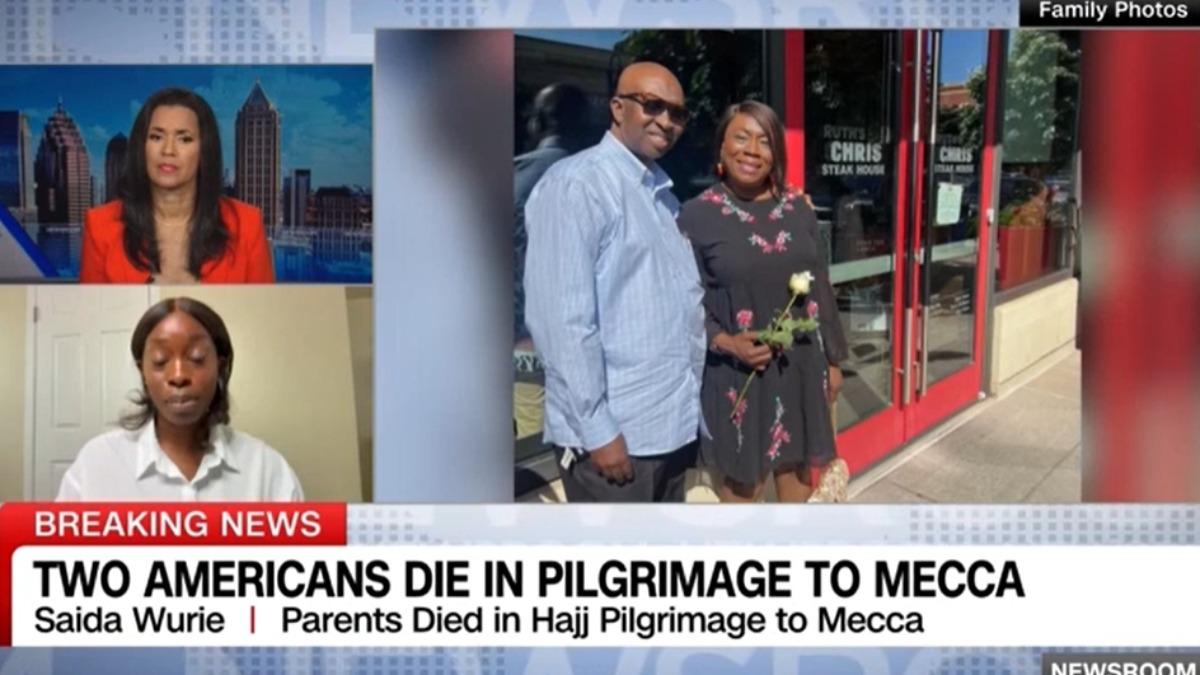 參加麥加朝覲夫妻（右）喪命，兩人的女兒接受媒體訪問，控訴旅行社過失。（圖／翻攝CNN）