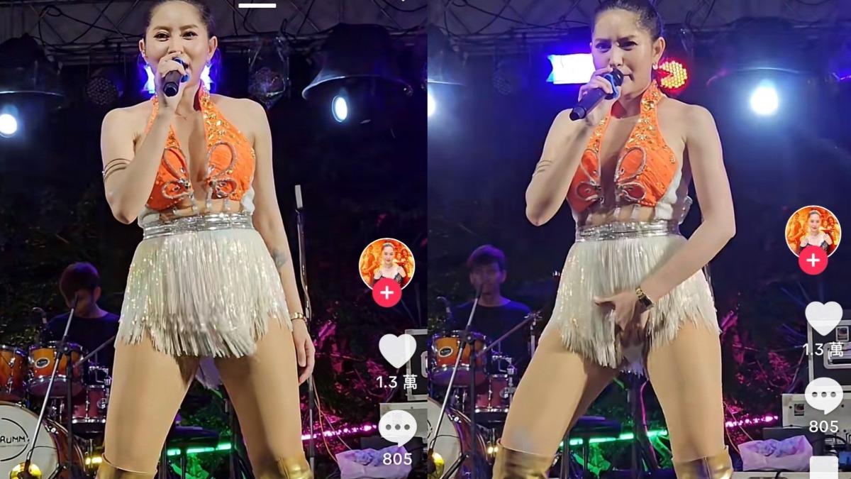 Poodang狂抖動原來是在表演高速彈奏空氣電吉他。(圖/翻攝自TikTok)