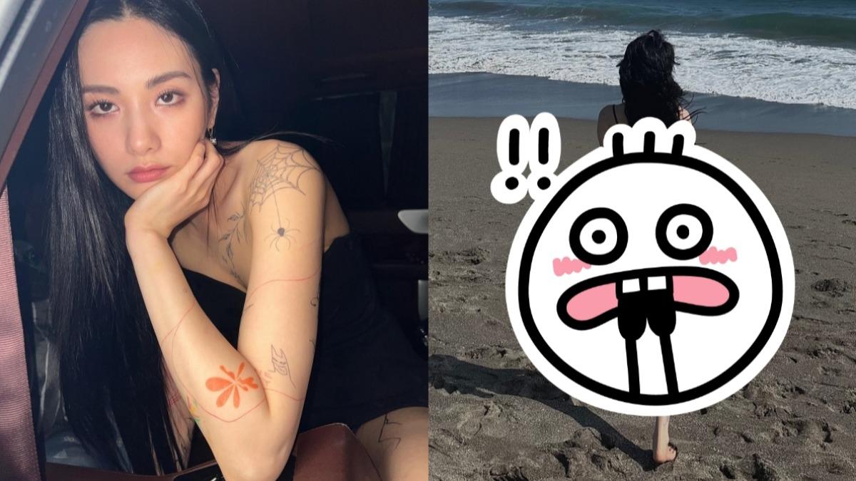 Nana今天分享比基尼照，許多韓國網友驚呼刺青都沒了。（圖／翻攝自jin_a_nana IG）