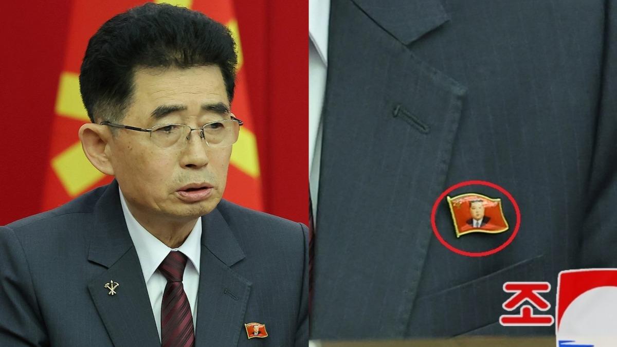 北韓官員首被發現戴「金正恩胸章」。（圖／翻攝自《朝中社》）