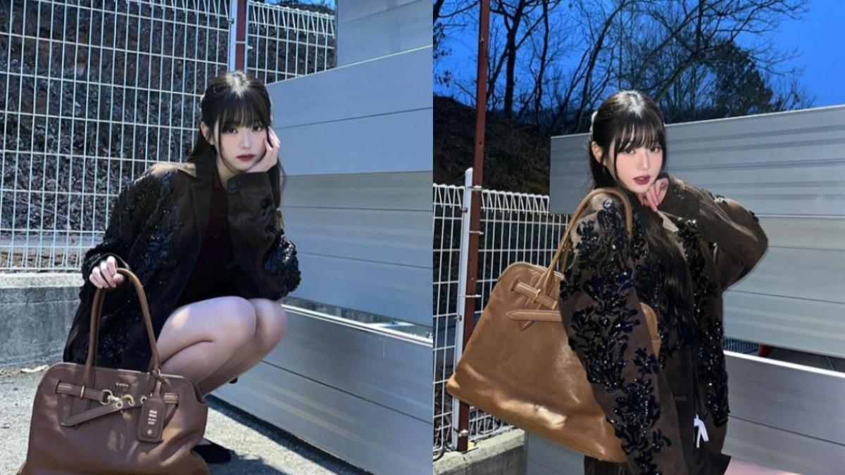 張員瑛同款Aventure納帕皮革手袋。（圖／翻攝自張員瑛IG）